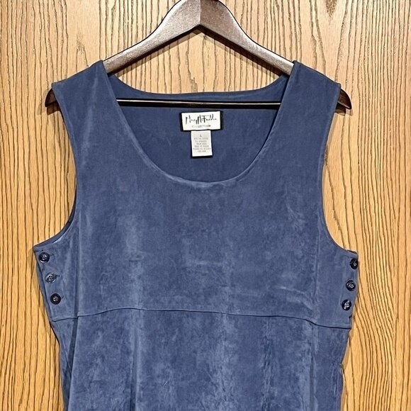 VTG‎ Mary McFadden Collection L Maxi Dress Embroidered Suede Velvet Look Jumper - Picture 4 of 16